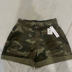 Sanctuary Green Camouflage Women's Cargo Shorts